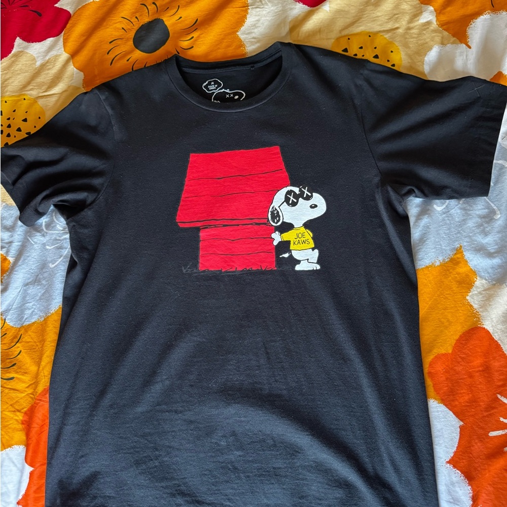 Uniqlo x KAWS Black Tee with Red and Yellow Graphic